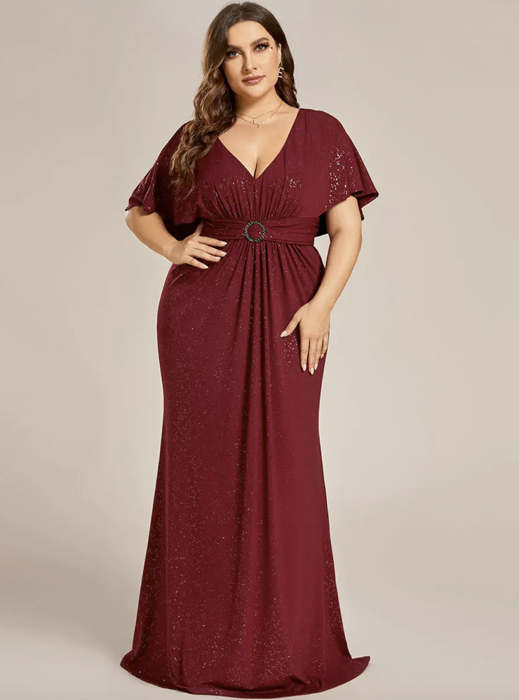 Burgundy dressy dresses discount