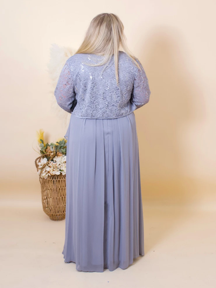 Jessica Howard - 3/4 Sleeve Chiffon Jacket Gown JH0W6435