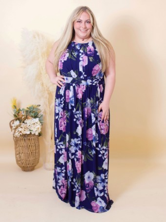 Jessica Howard Halter Floral Chiffon Gown JH2W3015 #0 thumbnail