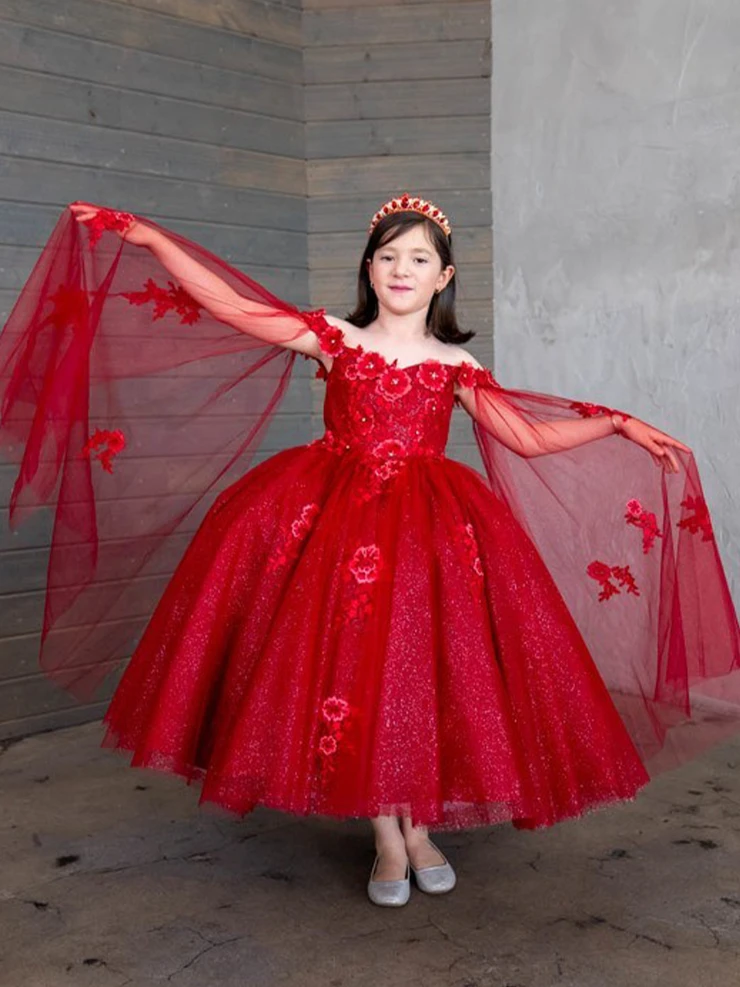 strapless open back dress Plus Size Red Off Shoulder Ruffled Organza Trumpet Prom Wedding Dress