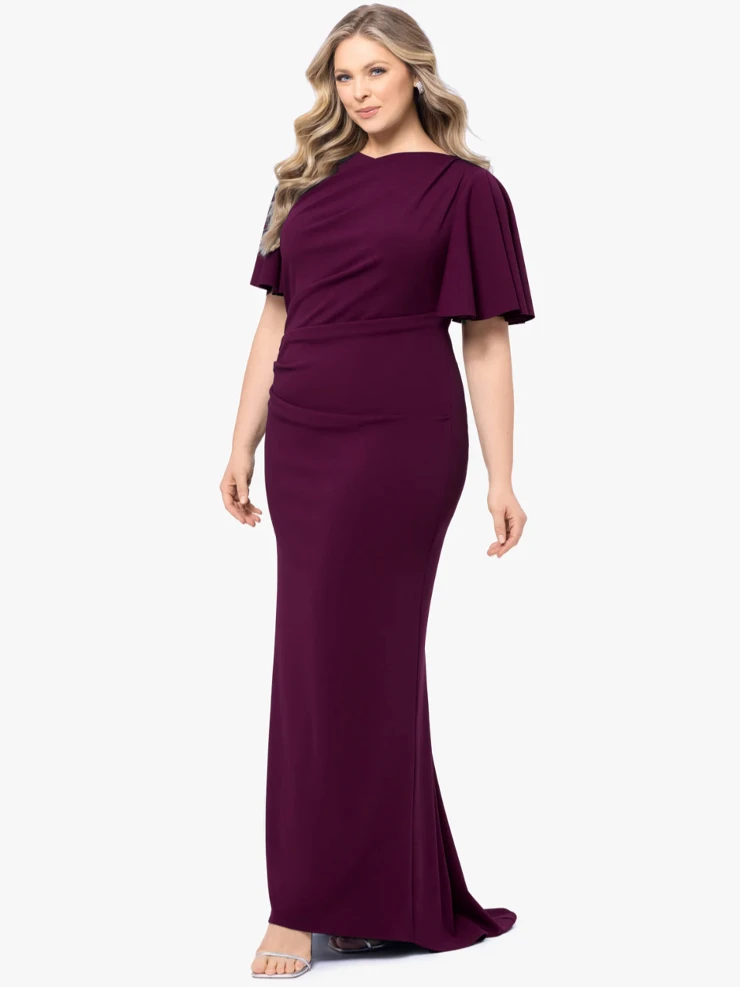calvin klein red ruffle dress Red Ruffled Sheath Dress | Calvin Klein main image 0