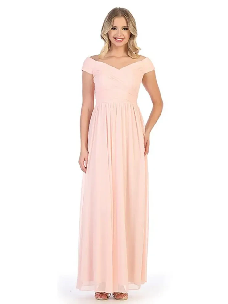 estelles bridesmaid dresses Dusty Blue Satin Bridesmaid Dress A-Line Maxi Cowl Neck main image 1