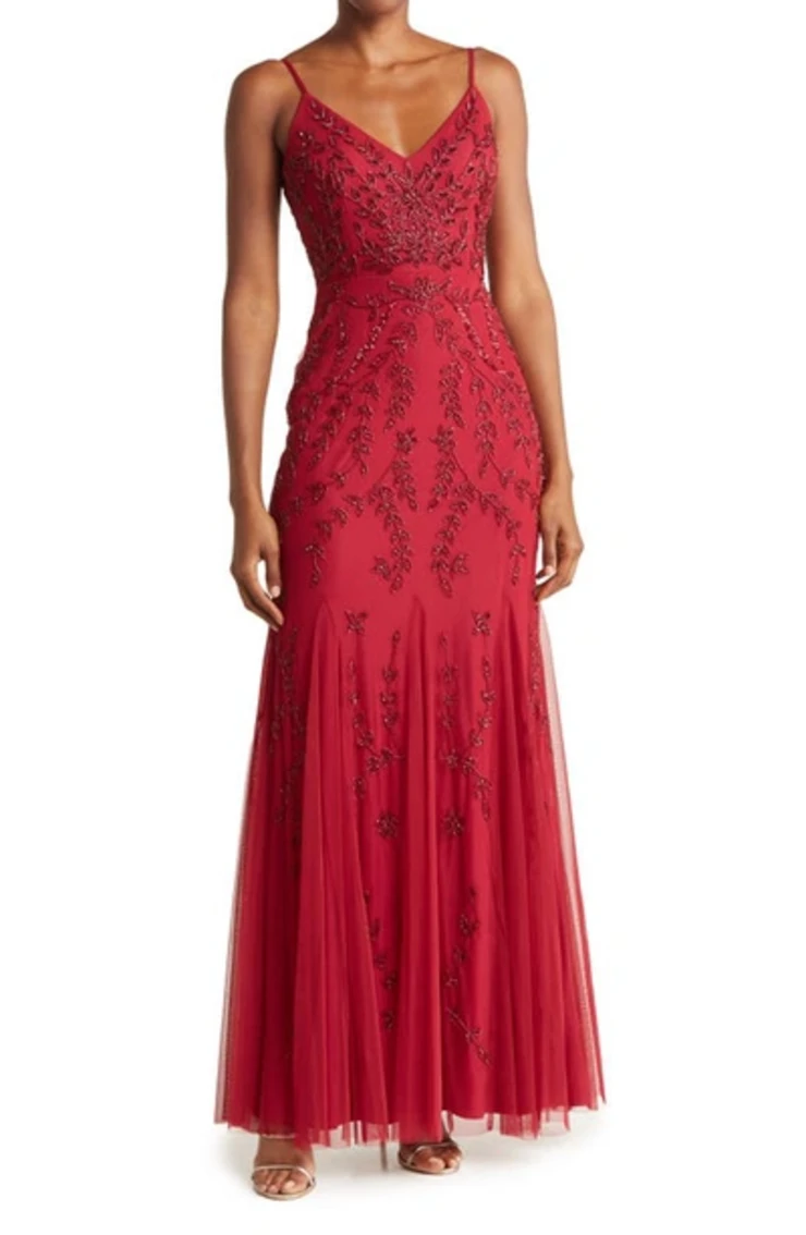 open lace back dress Marina Rinaldi Deep Red Silk Dress – Versatile Elegance main image 0
